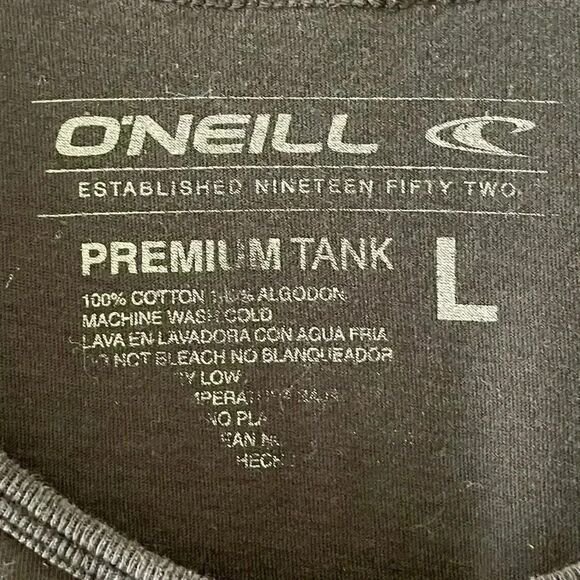 O’Neill Cotton Black Graphic Premium Tank Top SZ L #1233 - Picture 7 of 11